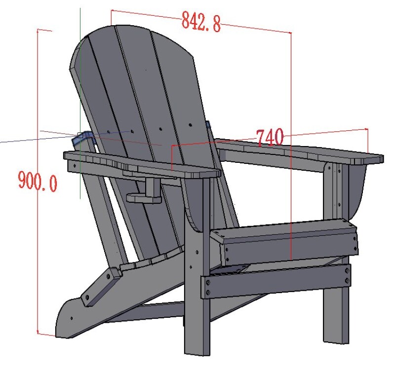 Садовое кресло Adirondack 84x74x90 cm, черное