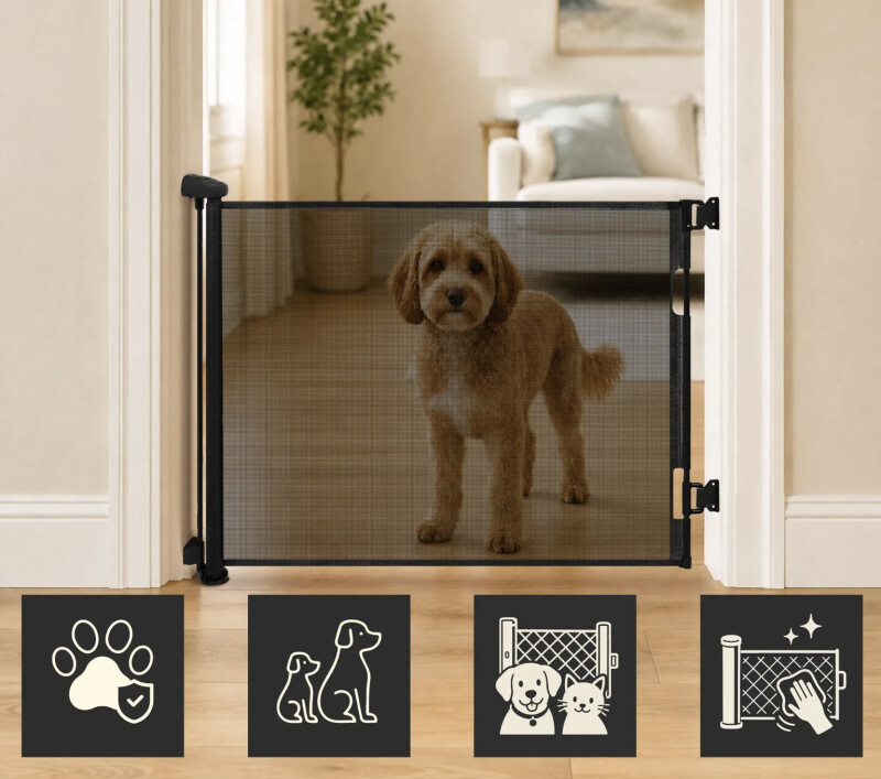 Security gate black 13-160cm