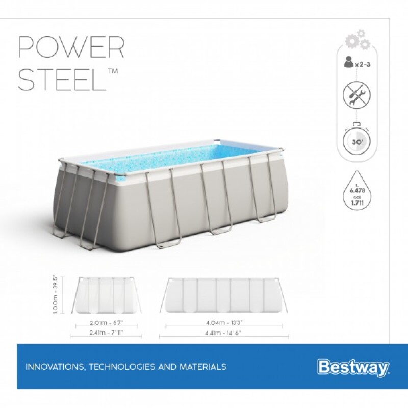 Karkasa baseins Bestway 56441 Power Steel 404x201x100 cm