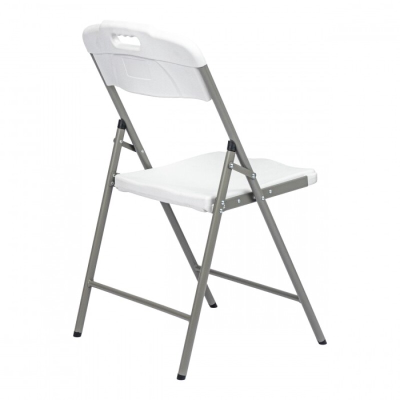 Sulankstoma kėdė su atlošu, 83x46x57 cm, baltas