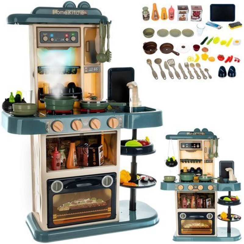 Toy Kitchen with Food and Dishes, 72x50x23 cm