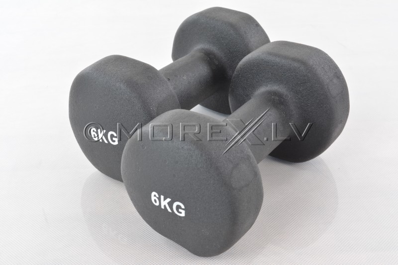 Two vinyl dumbbells 6kg