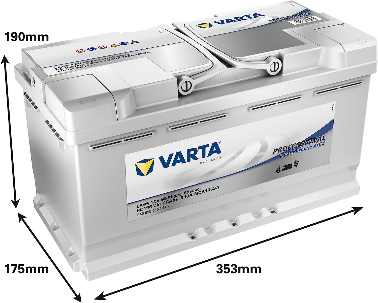 Power boat battery VARTA Professional AGM LA95 95Ah (20h) 7-840095085 Boat  Batteries pirkti internetu, prekė pristatoma nurodytu adresu, užsakykite,  parduotuvė Rygoje